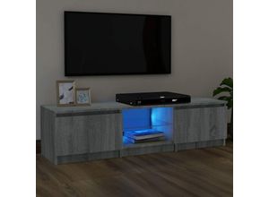 8720286977835 - Bonnevie - TV-SchrankTV-Möbel mit LED-Leuchten Grau Sonoma 140x40x355 cm vidaXL