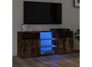 8720286977859 - Bonnevie - TV-SchrankTV-Möbel mit LED-Leuchten Räuchereiche 120x30x50 cm vidaXL