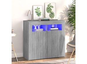 8720286978016 - Bonnevie - SideboardKommode mit LED-Beleuchtung Grau Sonoma 80x35x75 cm vidaXL