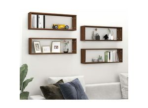 8720286979242 - Bonnevie - Wandregale 4 Stk Braun Eichen-Optik 80x15x265cm Holzwerkstoff vidaXL43484 8720286979242 - Bonnevie - Wandregale 4 Stk Braun Eichen-Optik 80x15x265cm Holzwerkstoff vidaXL43484