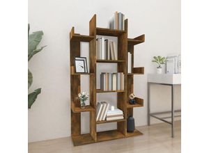 8720286979389 - Bonnevie - BücherregalStandregal Räuchereiche 86x255x140 cm Holzwerkstoff vidaXL