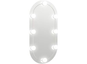 8720286980910 - Bonnevie - Spiegel mit LED-Leuchten 80x40 cm Glas Oval vidaXL46713