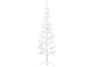 8720287000686 - Vidaxl - Künstlicher Halb-WeihnachtsbaumKunstbaum mit Ständer Schlank Weiß 150 cm