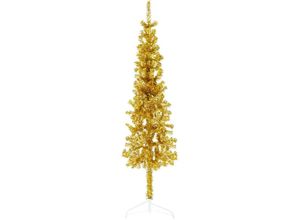 8720287000938 - Vidaxl - Künstlicher Halb-WeihnachtsbaumKunstbaum mit Ständer Schlank Gold 150 cm 8720287000938 - Vidaxl - Künstlicher Halb-WeihnachtsbaumKunstbaum mit Ständer Schlank Gold 150 cm