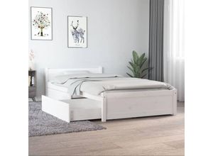 8720287011750 - Bett mit Schubladen Weiß 90x190 cm vidaXL551689