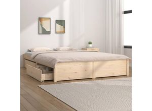 8720287012290 - Bett mit Schubladen 200x200 cm vidaXL - Braun