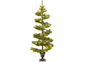 8720287021193 - Vidaxl - Spiral-Weihnachtsbaum mit Beleuchtung und Topf Grün 120 cm