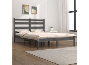 8720287024200 - Bonnevie - MassivholzbettSchlafzimmerbettDoppelbett Grau Kiefer 200x200 cm vidaXL