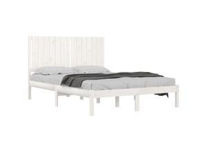 8720287031390 - MassivholzbettSchlafzimmerbett Weiß Kiefer 135x190 cm vidaXL381619