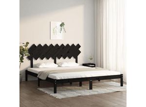 8720287036371 - Massivholzbett，Schlafzimmerbett，Doppelbett Schwarz 180x200 cm vidaXL