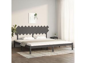 8720287036401 - MassivholzbettSchlafzimmerbettDoppelbett Grau 200x200 cm vidaXL