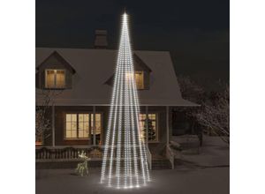 8720287069508 - Bonnevie - LED-Weihnachtsbaum für FahnenmastOutdoor-Lichterketten Kaltweiß 1134 LEDs 800 cm vidaXL