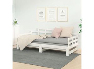 8720287073260 - TagesbettGästebett Ausziehbar Weiß Massivholz Kiefer 2x(80x200) cm vidaXL