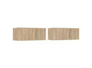 8720287078197 - vidaXL - TV-Möbel - 2 - St - 80x30x30 - cm - handgefertigt - Holz - Sonoma - eichenfarbig