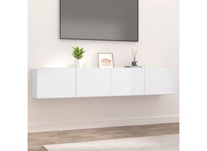 8720287078210 - vidaXL - TV - Möbel - 2 - Stück - 80x30x30 - cm - handgefertigt - Holz - Hochglanz - weiß 8720287078210 - vidaXL - TV - Möbel - 2 - Stück - 80x30x30 - cm - handgefertigt - Holz - Hochglanz - weiß