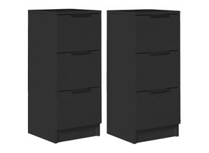 8720287078708 - Vidaxl - Sideboards 2 Stk Schwarz 30x30x70 cm Holzwerkstoff Schwarz