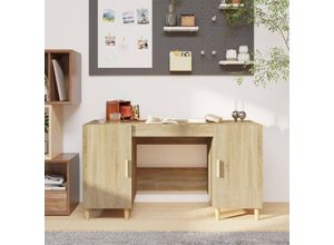 8720287082842 - Bonnevie - ComputertischSchreibtisch Sonoma-Eiche 140x50x75 cm Holzwerkstoff vidaXL