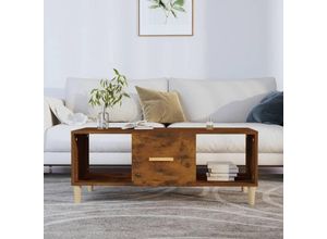 8720287086321 - Bonnevie - Couchtische Kaffeetisch Räuchereiche 102x50x40 cm Holzwerkstoff vidaXL