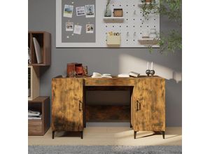 8720287086598 - Bonnevie - ComputertischSchreibtisch Räuchereiche 140x50x75 cm Holzwerkstoff vidaXL