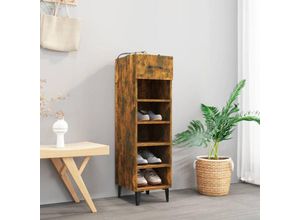 8720287086710 - Bonnevie - SchuhschrankModernes Schuhregal Räuchereiche 30x35x105 cm Holzwerkstoff vidaXL