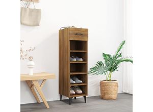 8720287086734 - Bonnevie - SchuhschrankModernes Schuhregal Braun Eichen-Optik 30x35x105 cm Holzwerkstoff vidaXL