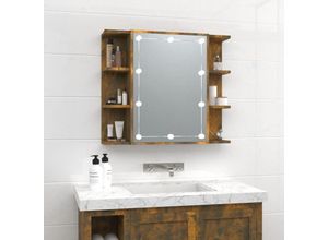 8720287087311 - Bonnevie - Spiegelschrank mit LEDBad Hängeschrank Räuchereiche 70x165x60 cm vidaXL 8720287087311 - Bonnevie - Spiegelschrank mit LEDBad Hängeschrank Räuchereiche 70x165x60 cm vidaXL
