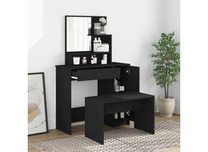8720287100904 - Bonnevie - Schminktisch-Set Schwarz 865x35x136 cm vidaXL365666