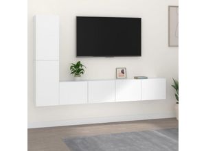 8720287104568 - Bonnevie - 4-tlg TV-Schrank-SetTV-MöbelTV-Möbel Weiß Holzwerkstoff vidaXL