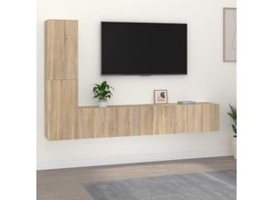 8720287104582 - 4-tlg TV-Schrank-Set，TV-Möbel，TV-Möbel Sonoma-Eiche Holzwerkstoff vidaXL