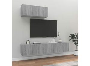 8720287106227 - Bonnevie - 3-tlg TV-Schrank-SetTV-MöbelTV-Möbel Grau Sonoma Holzwerkstoff vidaXL