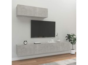 8720287106272 - Bonnevie - 3-tlg TV-Schrank-SetTV-MöbelTV-Möbel Betongrau Holzwerkstoff vidaXL