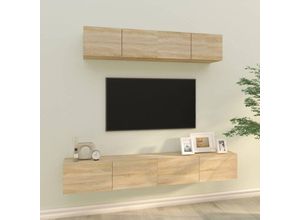 8720287106746 - 4-tlg TV-Schrank-Set，TV-Möbel，TV-Möbel Sonoma-Eiche Holzwerkstoff vidaXL