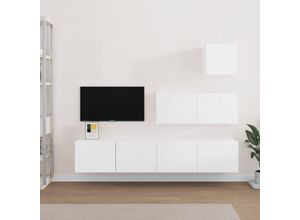 8720287107927 - Bonnevie - 4-tlg TV-Schrank-SetTV-MöbelTV-Möbel Weiß Holzwerkstoff vidaXL