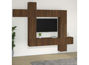 8720287108078 - Bonnevie - 9-tlg TV-Schrank-SetTV-Möbel Braun Eichen-Optik Holzwerkstoff vidaXL