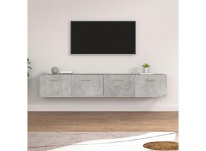 8720287121237 - Bonnevie - Wandschränke 2 Stk Wandhängeschrank Betongrau 100x365x35 cm Holzwerkstoff vidaXL