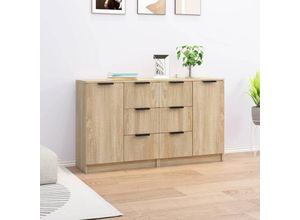 8720287122500 - Bonnevie - 2 Stk SideboardsKommode Sonoma-Eiche 60x30x70 cm Holzwerkstoff vidaXL