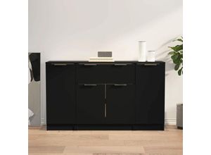 8720287122890 - Bonnevie - 3 Stk SideboardsKommode Schwarz Holzwerkstoff vidaXL