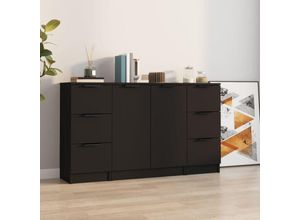 8720287122975 - Sideboards 3 Stk Schwarz Holzwerkstoff vidaXL84131