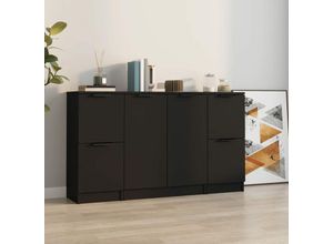 8720287123057 - Bonnevie - 3 Stk SideboardsKommode Schwarz Holzwerkstoff vidaXL