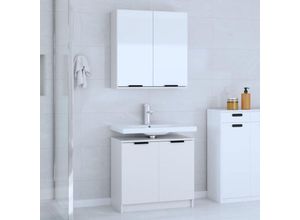 8720287123200 - Bonnevie - 2-tlg Badmöbel-Set Weiß Holzwerkstoff vidaXL74758