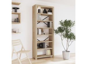 8720287125259 - Bonnevie - BücherregalStandregal 7 Fächer 80x30x200 cm Massivholz Akazie vidaXL