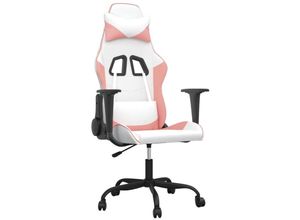 8720287143499 - Vidaxl - Gaming-Stuhl mit Massagefunktion Weiß und Rosa Kunstleder 437122