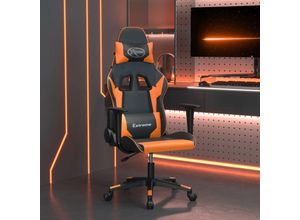 8720287143925 - Bonnevie - Gaming-Stuhl mit Massagefunktion Schwarz und Orange Kunstleder vidaXL36090