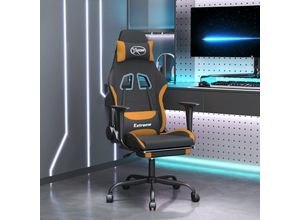 8720287144267 - Bonnevie - Gaming-Stuhl mit Massage & Fußstütze Schwarz und Orange Stoff vidaXL174257