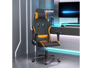 8720287144366 - Bonnevie - Gaming-Stuhl mit Massagefunktion Schwarz und Orange Stoff vidaXL447354