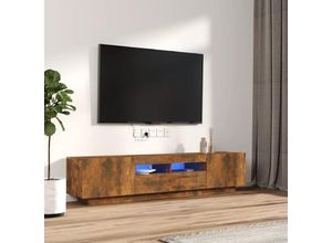 8720287155164 - Bonnevie - 2-tlg TV-Schrank-SetTV-MöbelTV-Möbel LED-Leuchten Räuchereiche Holzwerkstoff vidaXL