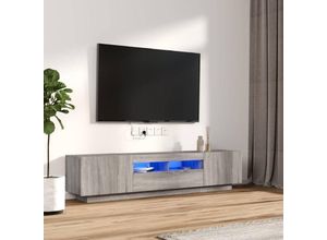 8720287155171 - Bonnevie - 2-tlg TV-Schrank-SetTV-MöbelTV-Möbel LED-Leuchten Grau Sonoma Holzwerkstoff vidaXL