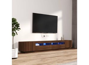 8720287155249 - Bonnevie - 3-tlg TV-Schrank-SetTV-MöbelTV-Möbel LED-Leuchten Braun Eiche Holzwerkstoff vidaXL