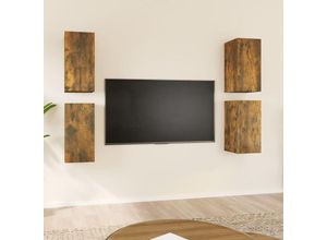 8720287158523 - Bonnevie - TV-Schränke 4 Stk TV-Möbel Räuchereiche 305x30x60 cm Holzwerkstoff vidaXL