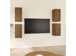 8720287158547 - Bonnevie - TV-Schränke 4 Stk TV-Möbel Braun Eichen-Optik 305x30x60 cm vidaXL